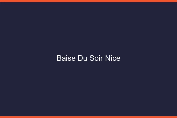 Baise Tonight Nice